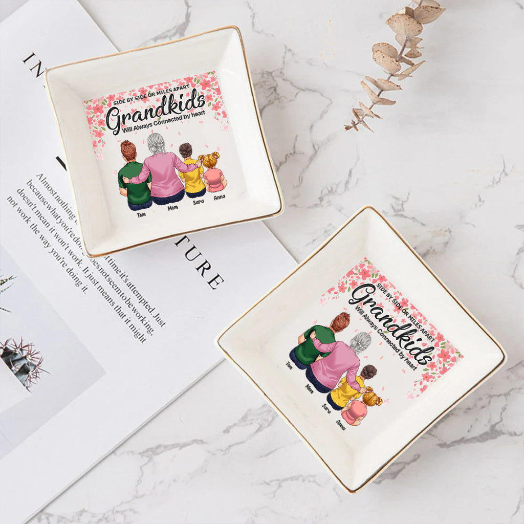 Side By Side - Gift for grandma, grandpa - Personalized Jewelry Dish