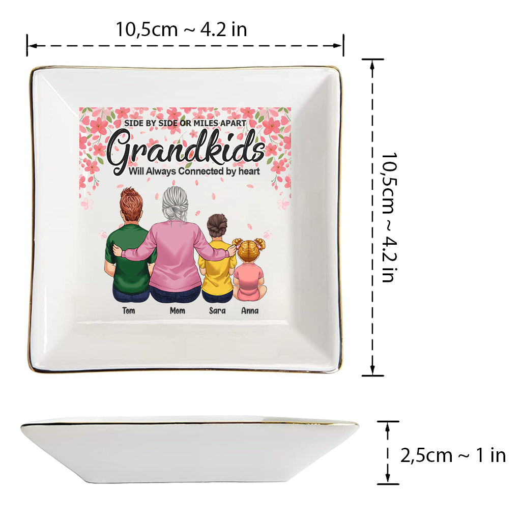 Side By Side - Gift for grandma, grandpa - Personalized Jewelry Dish
