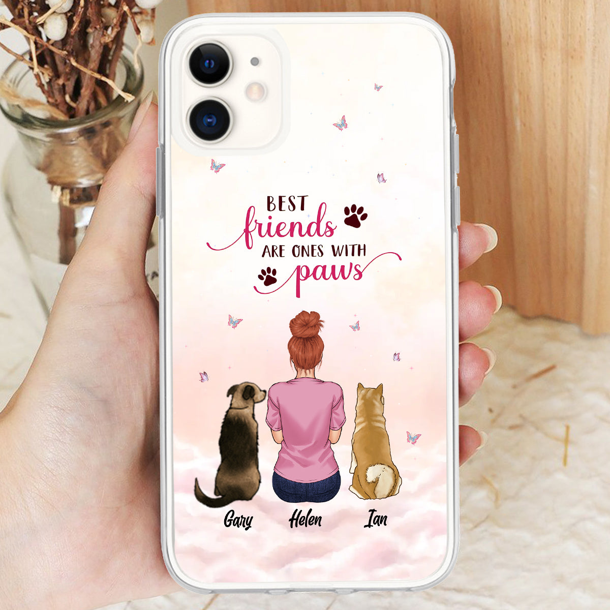 Best Friends Are Ones With Paws - Personalized Dog Clear Phone Case
