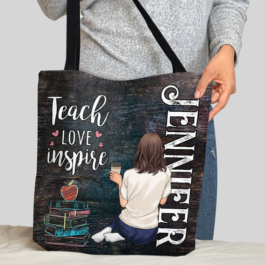 Teach Love Inspire - Personalized Teacher Tote Bag