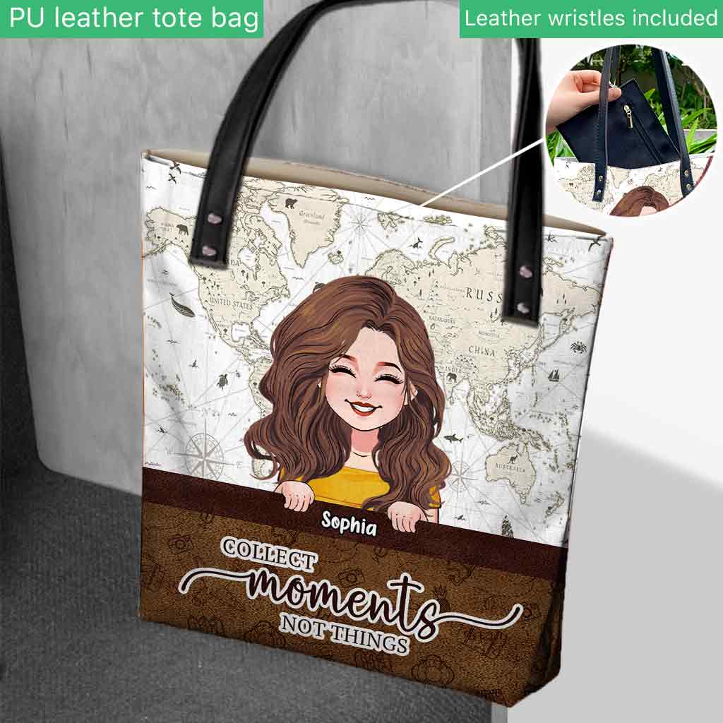 Collect Moments Not Things - Personalized Travelling Tote Bag