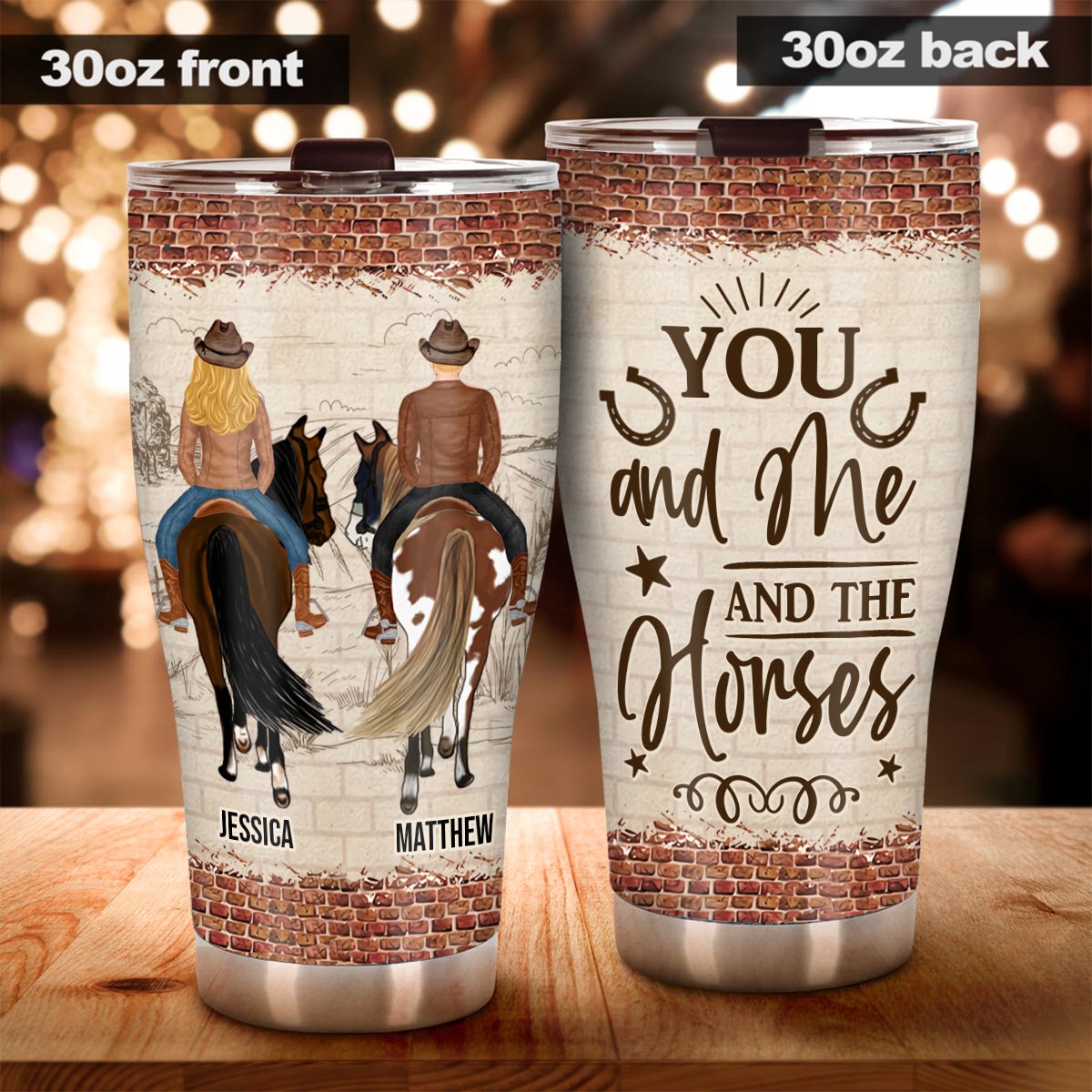 You And Me And The Horse - Personalized Horse Tumbler