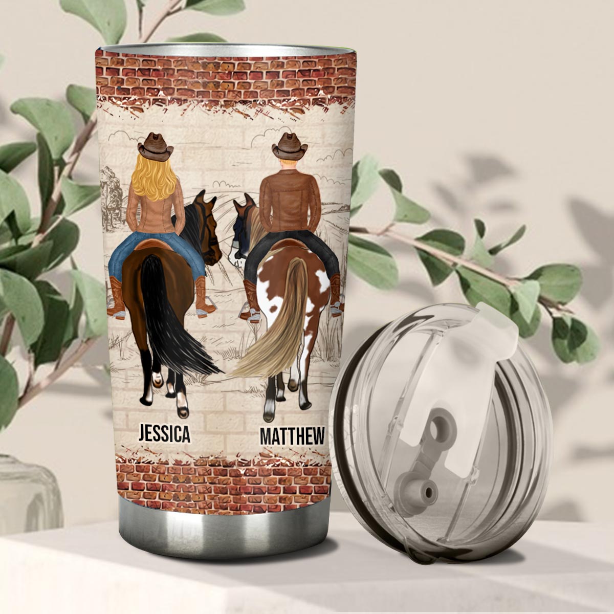 You And Me And The Horse - Personalized Horse Tumbler