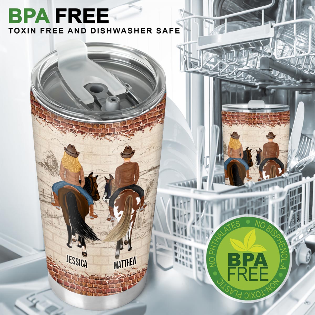 You And Me And The Horse - Personalized Horse Tumbler