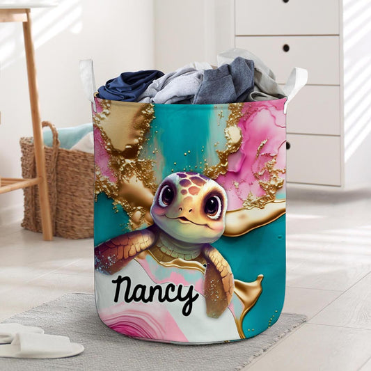 Salty Lil' Beach - Personalized Turtle Storage Basket