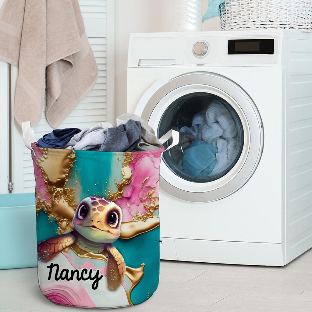 Salty Lil' Beach - Personalized Turtle Storage Basket