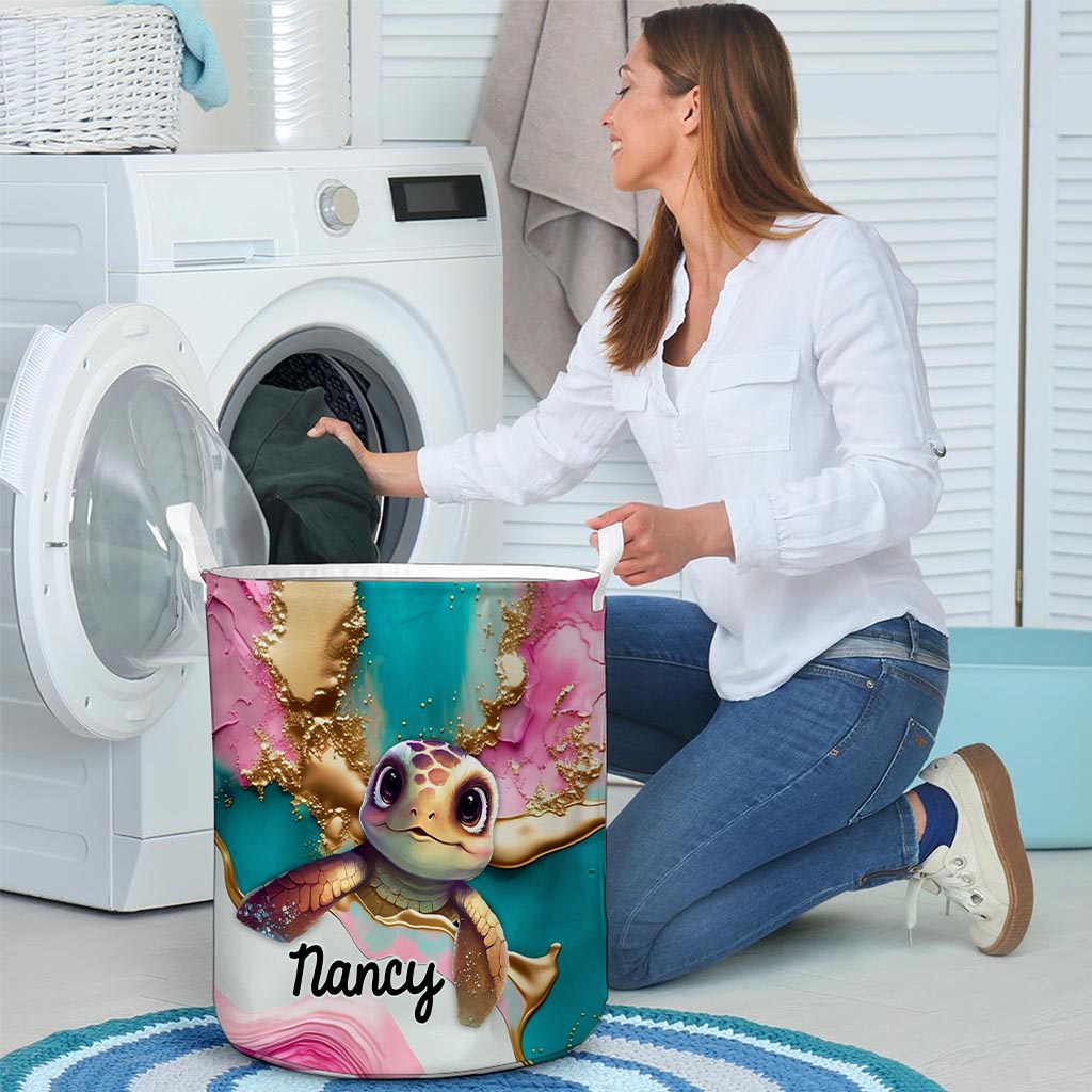 Salty Lil' Beach - Personalized Turtle Storage Basket