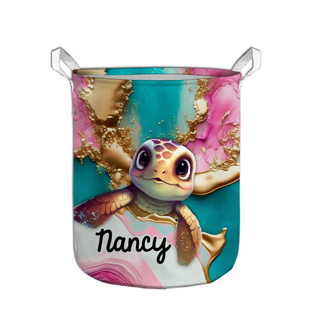 Salty Lil' Beach - Personalized Turtle Storage Basket