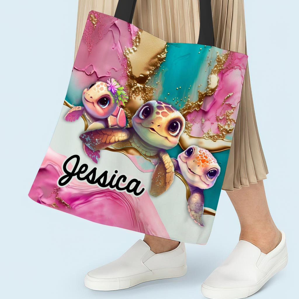 Salty Lil' Beach - Personalized Turtle Tote Bag