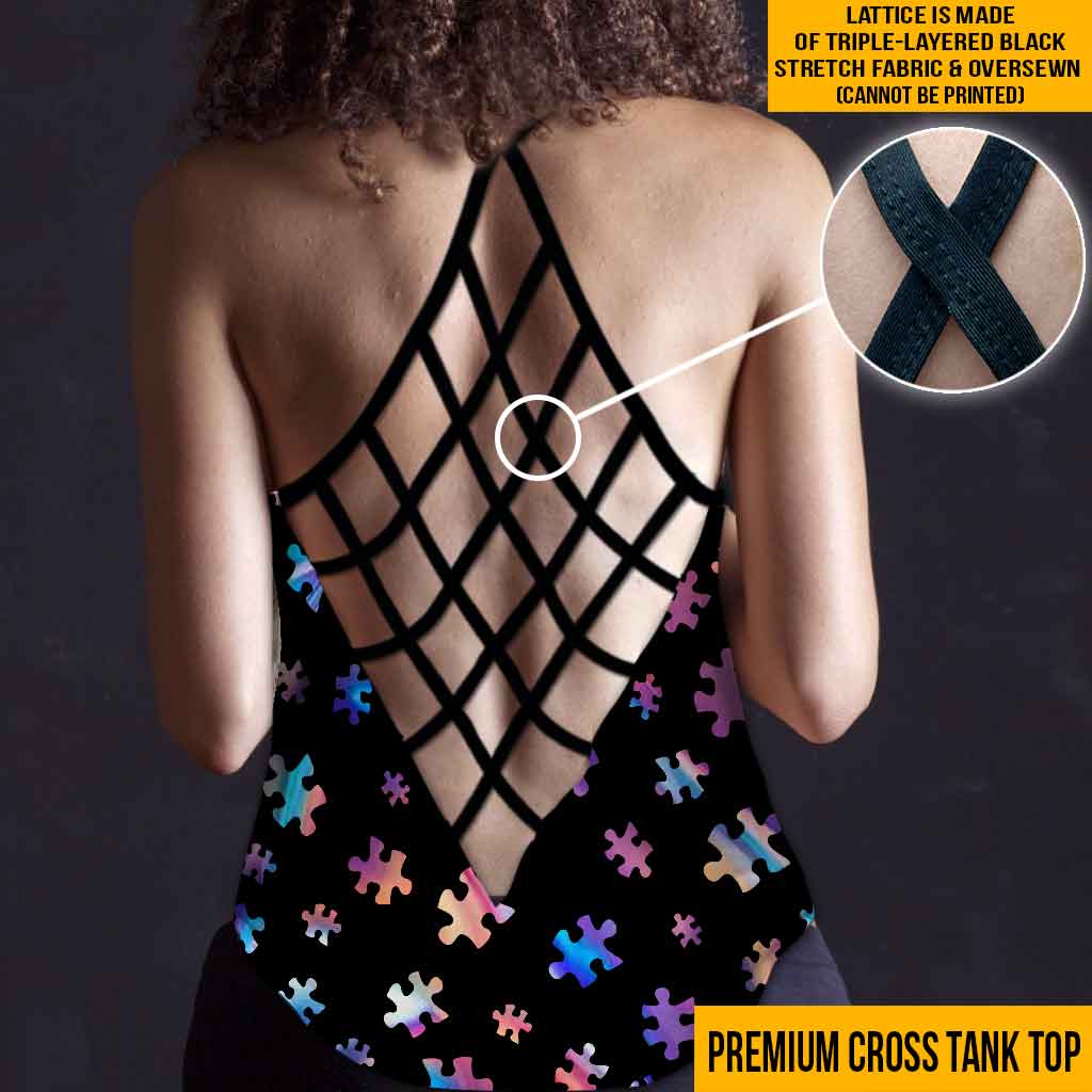 Love Needs No Words - Autism Awareness Cross Tank Top