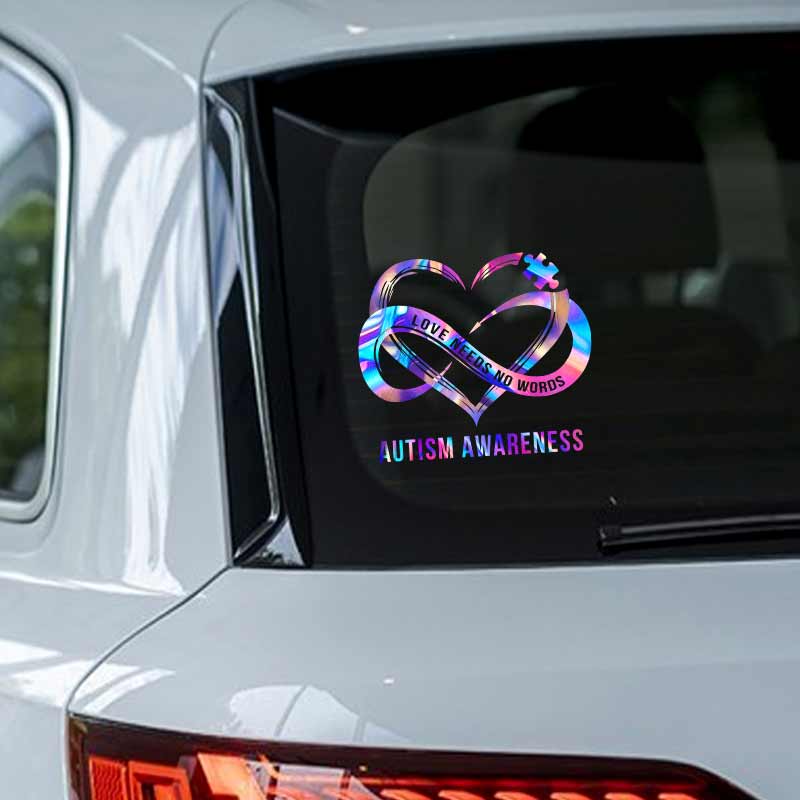 Love Needs No Words - Autism Awareness Decal Full