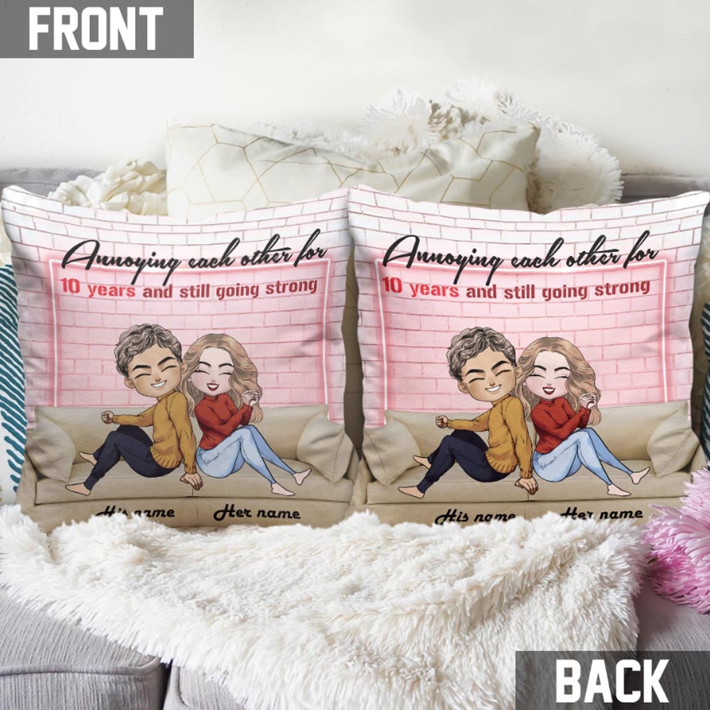 Annoying Each Other - Personalized Couple Throw Pillow