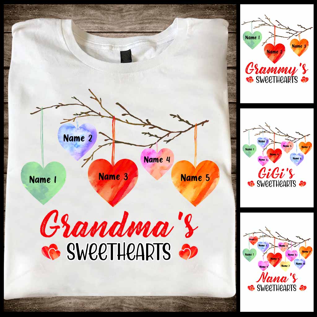 Grandma's Sweethearts - Personalized Valentine Grandma T-shirt and Hoodie