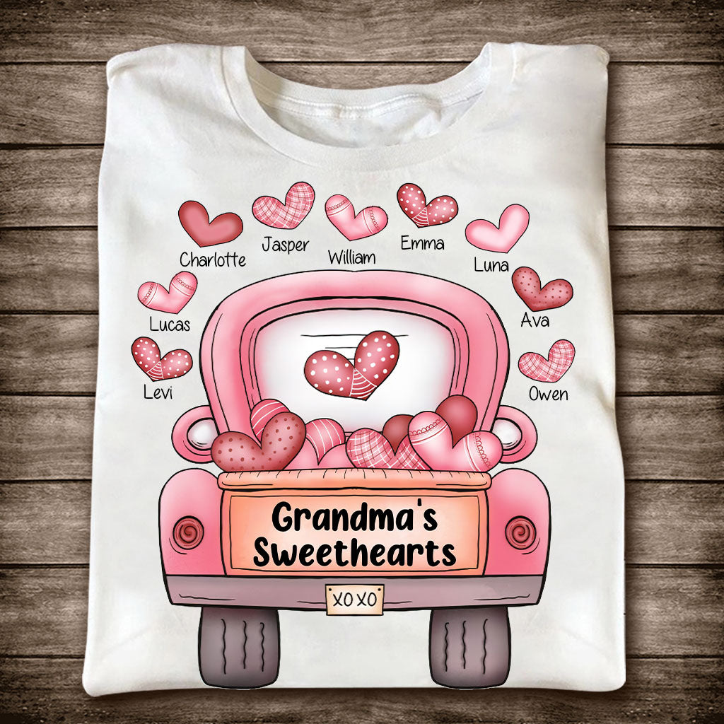 Grandma's Sweethearts - Personalized Valentine Grandma T-shirt and Hoodie