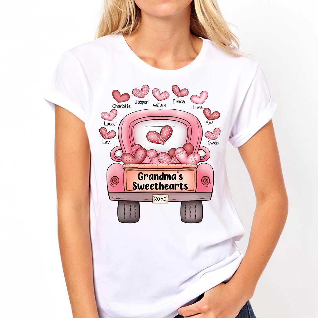 Grandma's Sweethearts - Personalized Valentine Grandma T-shirt and Hoodie