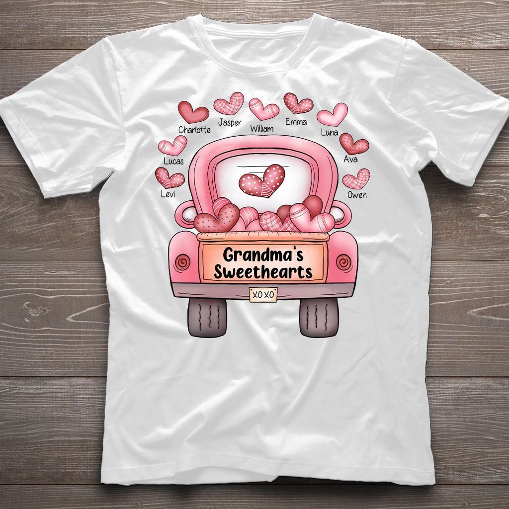 Grandma's Sweethearts - Personalized Valentine Grandma T-shirt and Hoodie