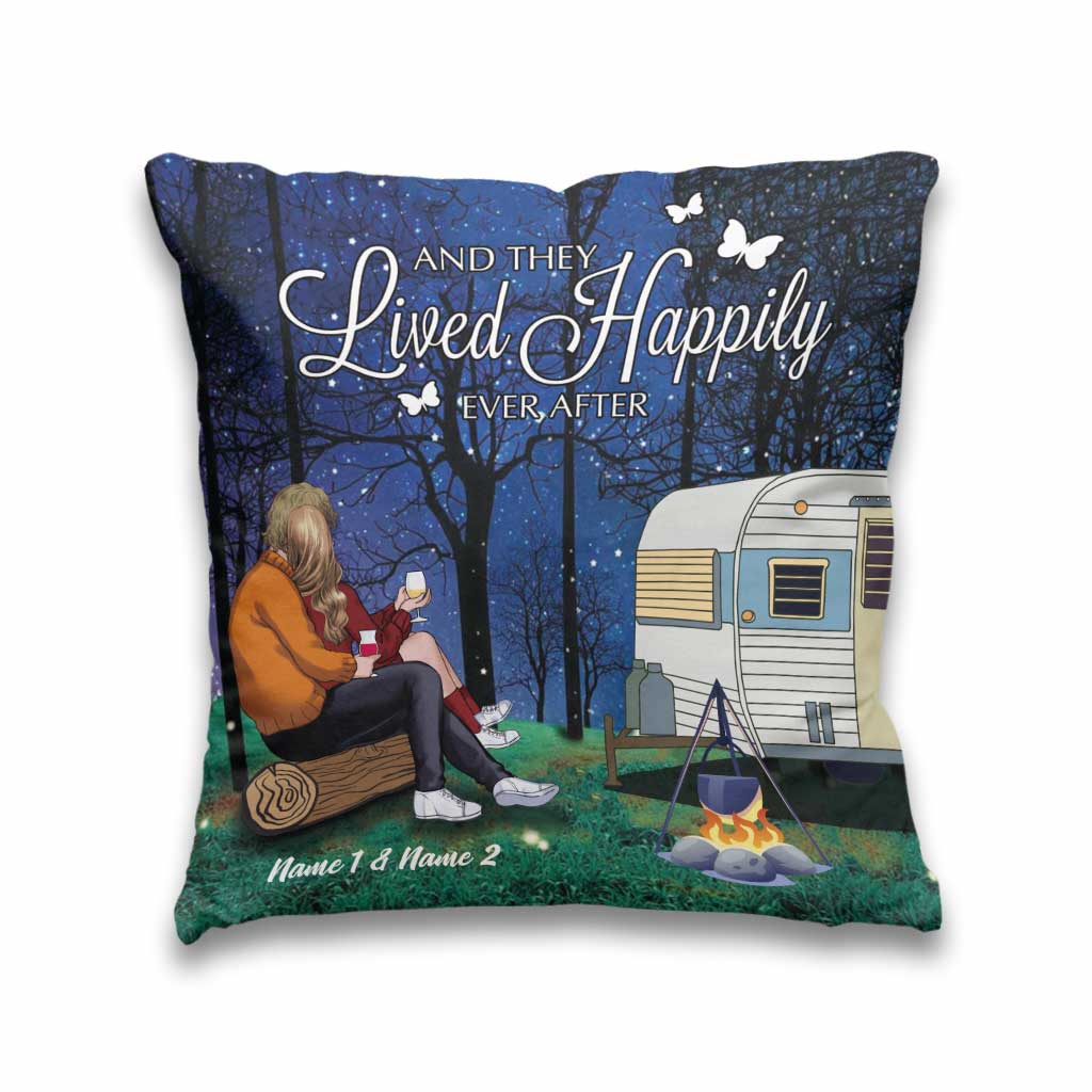 Camping Couple - Personalized Throw Pillow