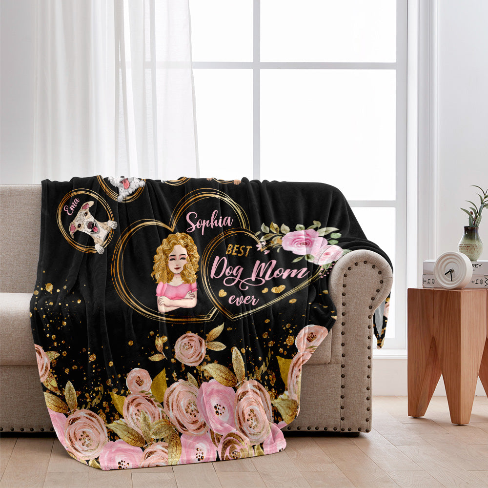 Best Dog Mom Ever - Personalized Mother's Day Dog Blanket