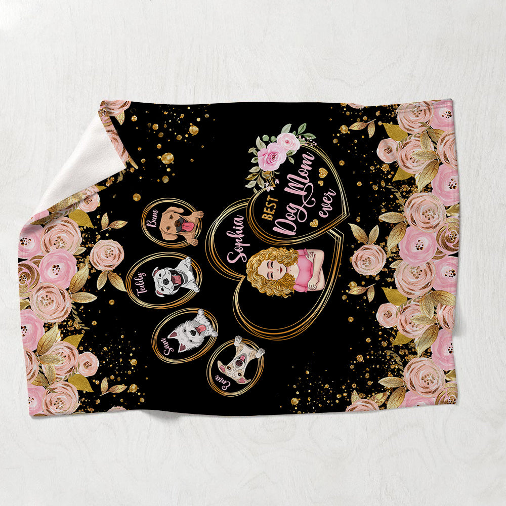 Best Dog Mom Ever - Personalized Mother's Day Dog Blanket