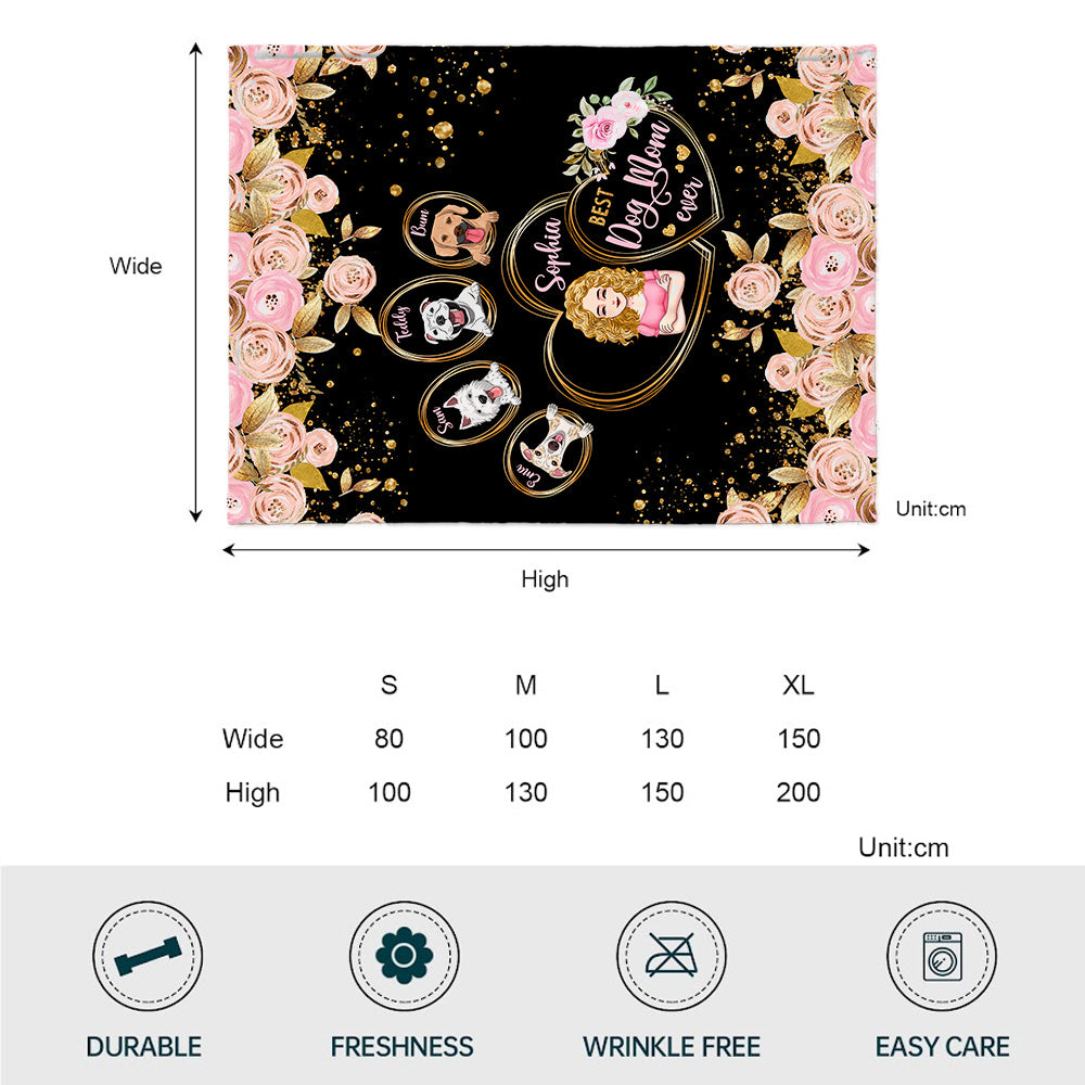 Best Dog Mom Ever - Personalized Mother's Day Dog Blanket