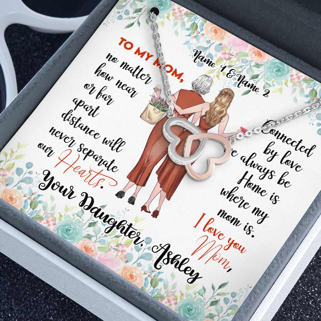 Mother And Daughter - Personalized Mother Two Hearts Necklace