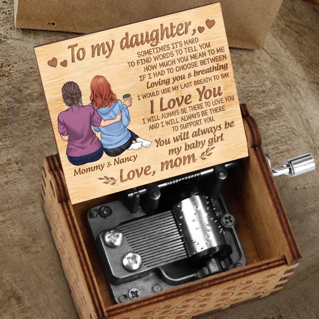 To My Daughter - Personalized Mother's Day Mother Hand Crank Music Box