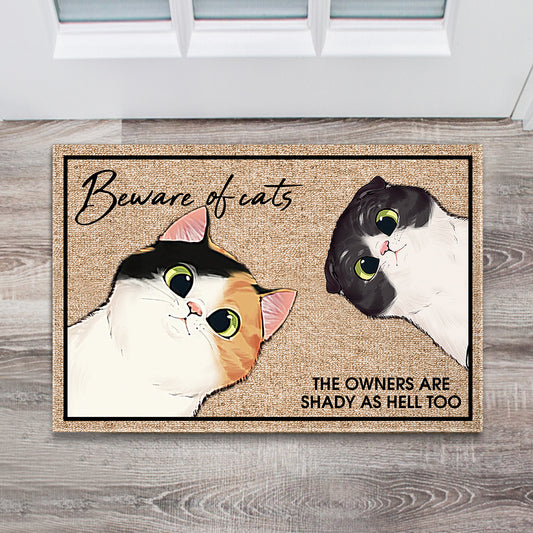 Beware - Personalized Cat Doormat