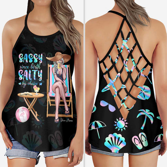 Beach Lovin' Girl - Personalized Sea Lover Cross Tank Top