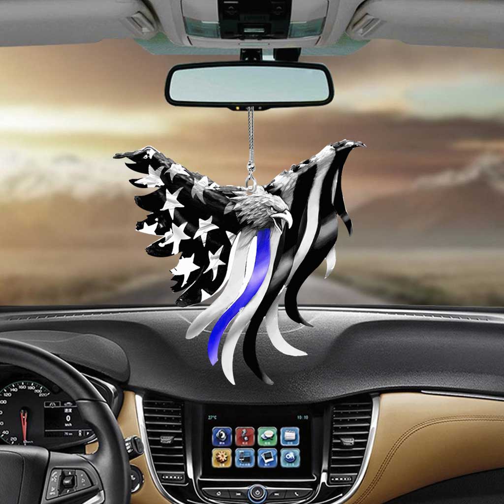 Blue Line - Police Car Ornament (Printed On Both Sides)