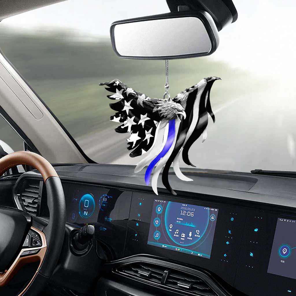 Blue Line - Police Car Ornament (Printed On Both Sides)