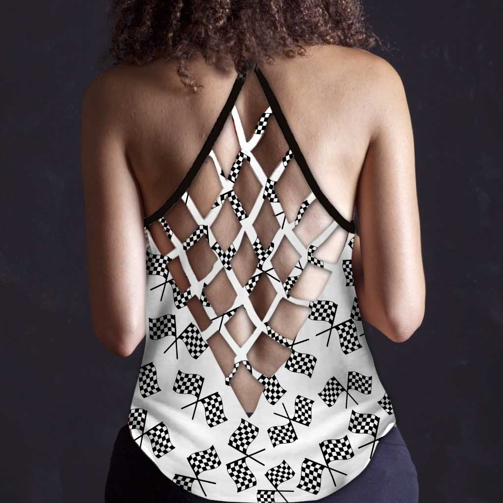 I Like Cats And Racing Cross Tank Top