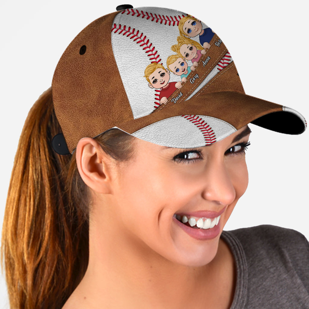 Baseball MomGrandmaDad - Personalized Baseball Classic Cap