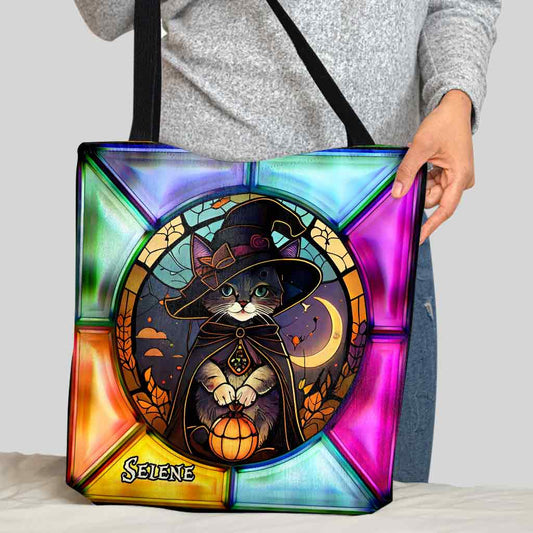 Hello Darkness My Old Friend - Personalized Black Cat Tote Bag