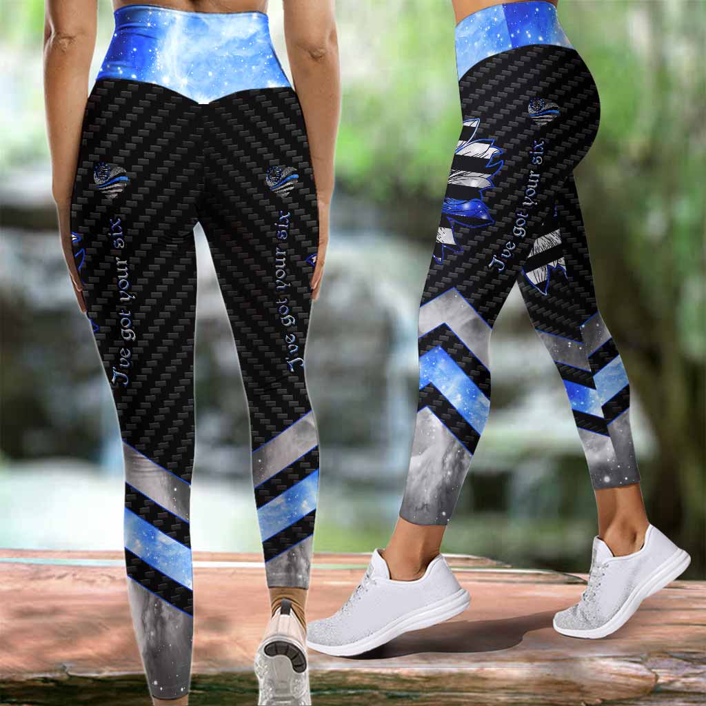 I've Got Your Six - Police Officer Leggings And Hollow Tank Top