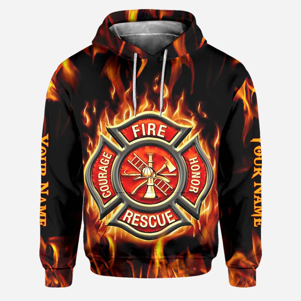 Keep Back 200 FT - Personalized Firefighter Hoodie and Leggings