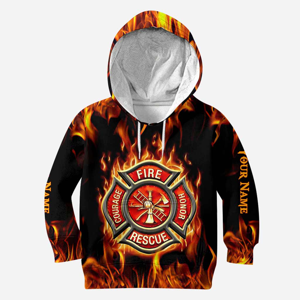 Keep Back 200 FT - Personalized Firefighter Hoodie and Leggings