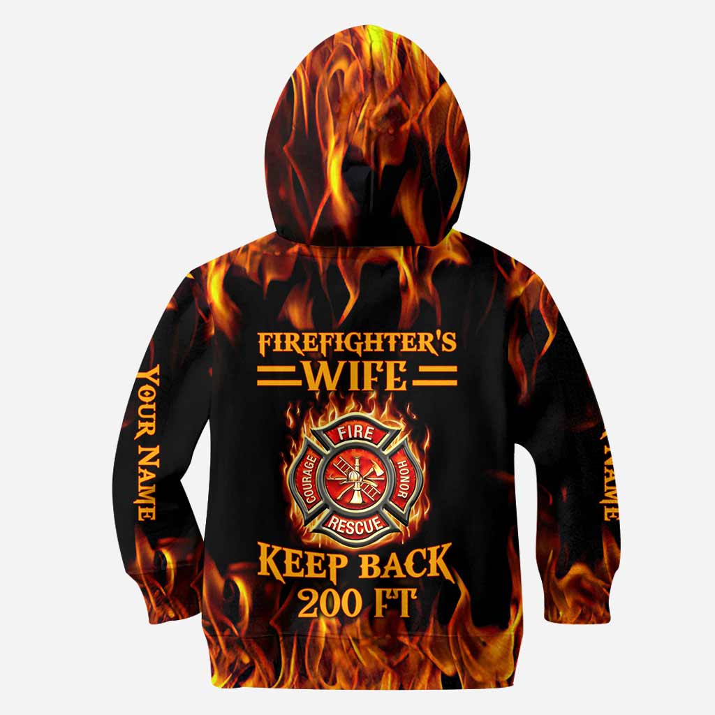 Keep Back 200 FT - Personalized Firefighter Hoodie and Leggings