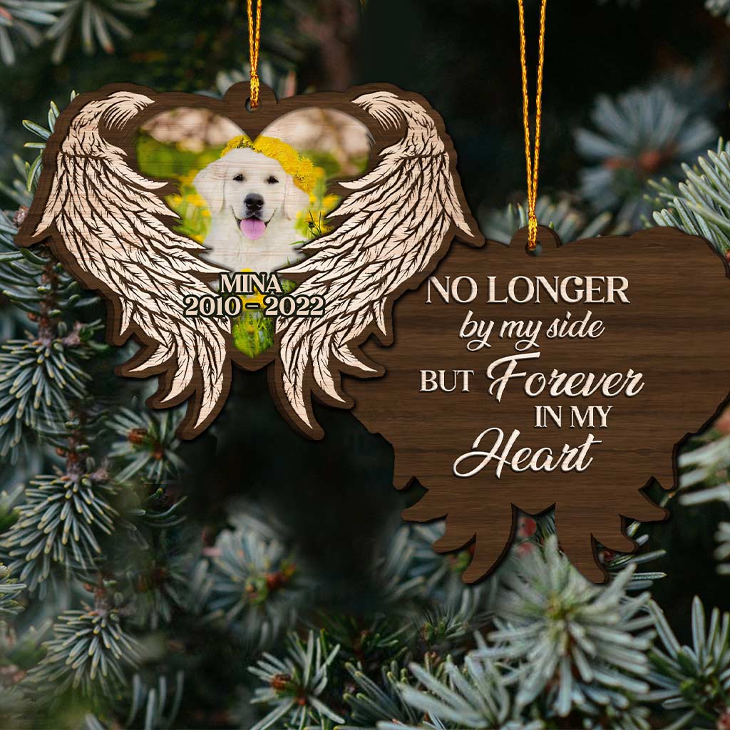 No Longer By My Side - Personalized Christmas Dog Ornament (Printed On Both Sides)