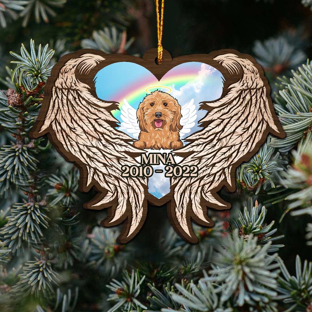 I Will Hold You in My Heart - Personalized Christmas Dog Ornament (Printed On Both Sides)