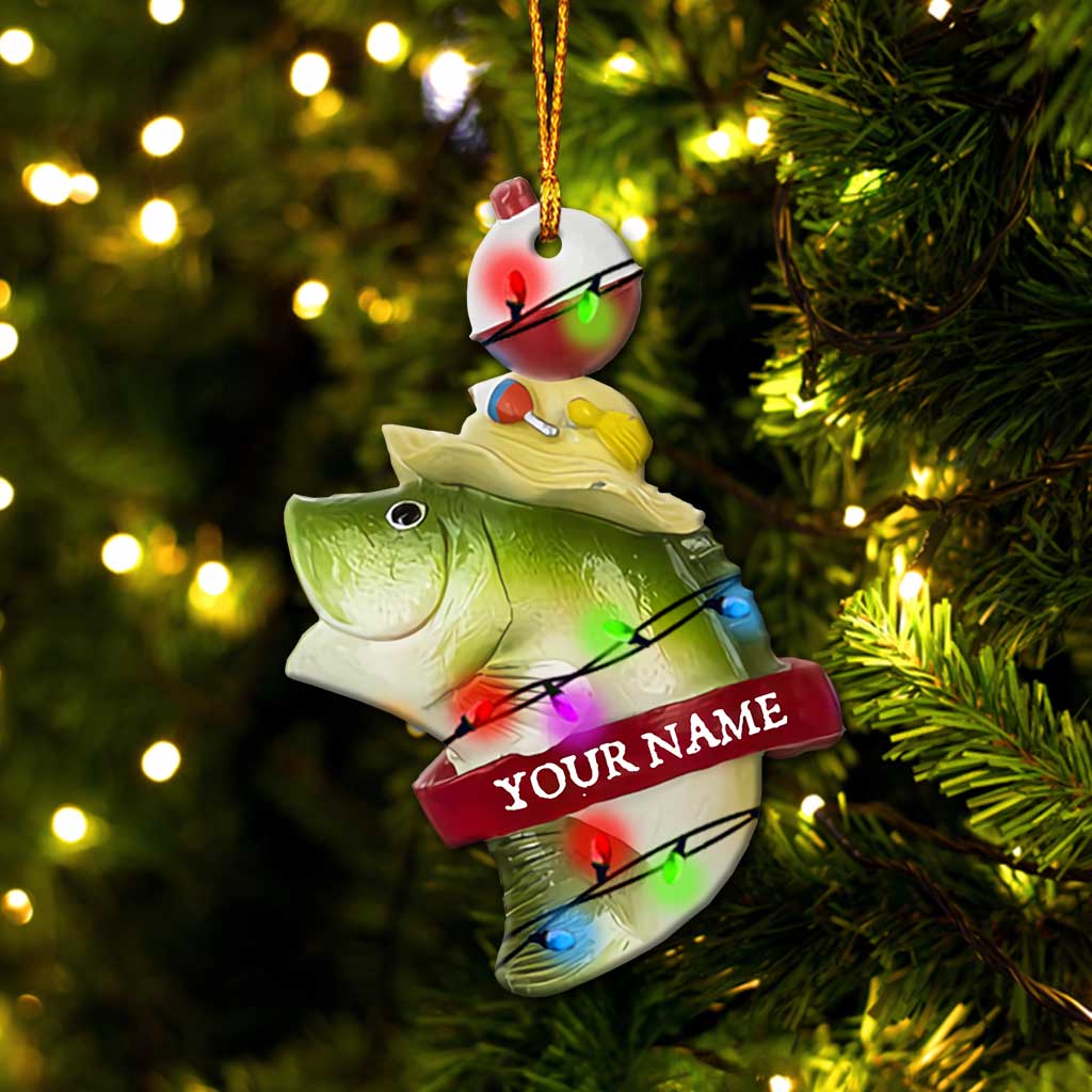 Gone Fishing - Personalized Christmas Fishing Ornament (Printed On Both Sides)