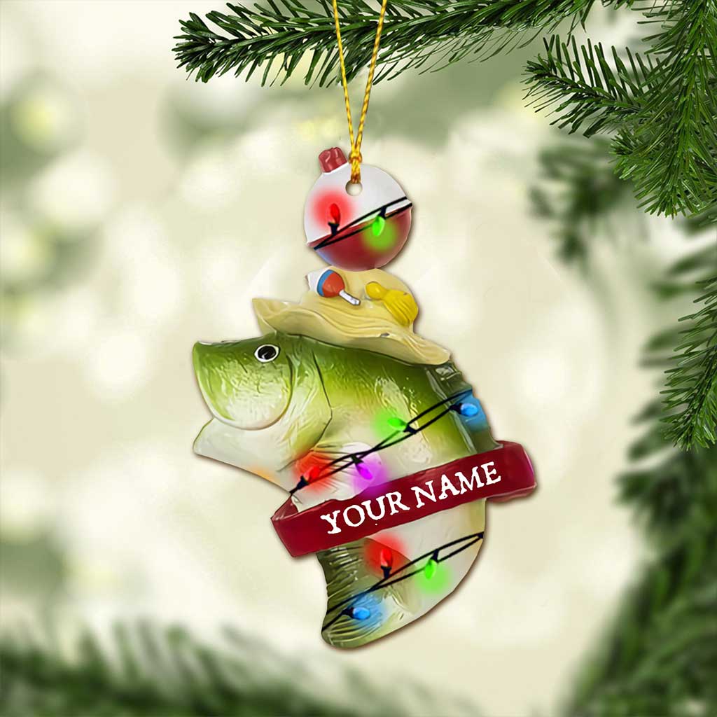 Gone Fishing - Personalized Christmas Fishing Ornament (Printed On Both Sides)