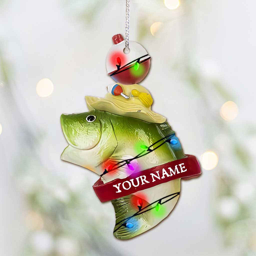 Gone Fishing - Personalized Christmas Fishing Ornament (Printed On Both Sides)