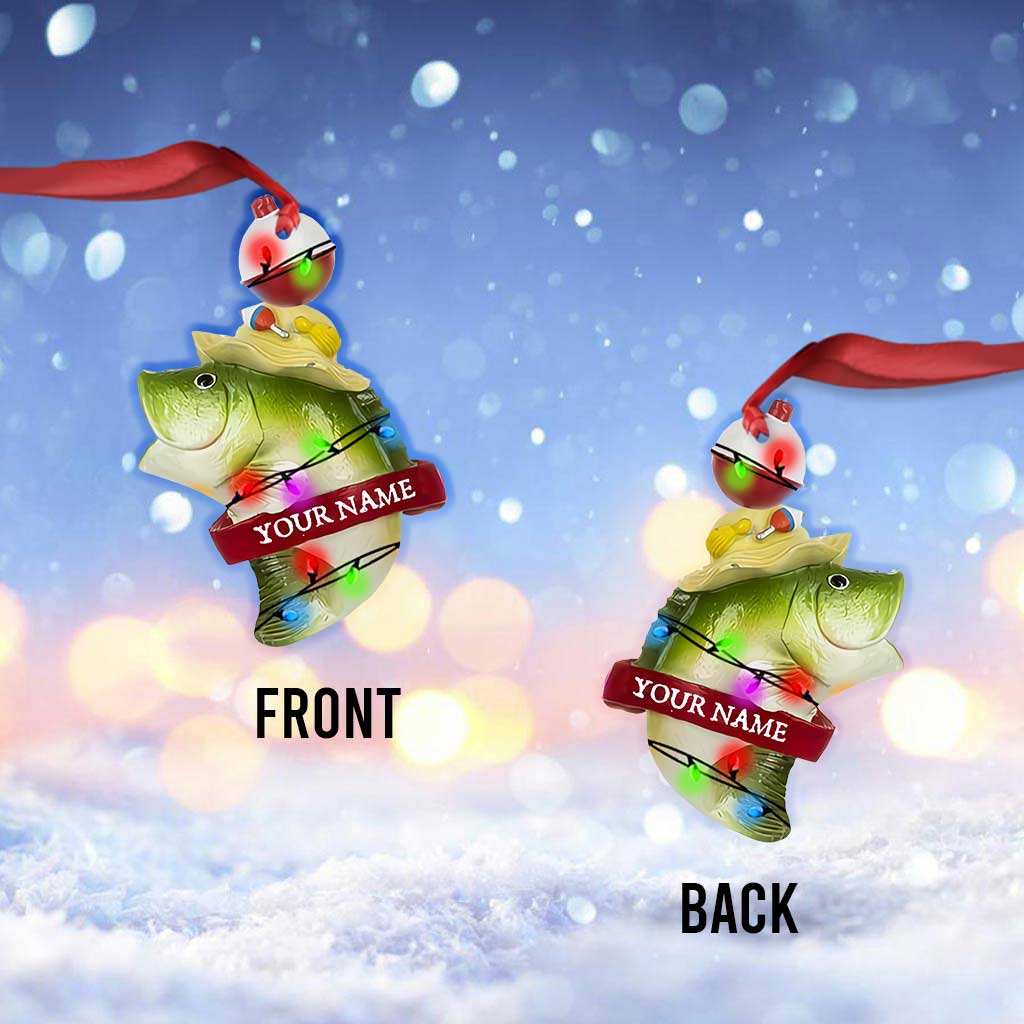 Gone Fishing - Personalized Christmas Fishing Ornament (Printed On Both Sides)