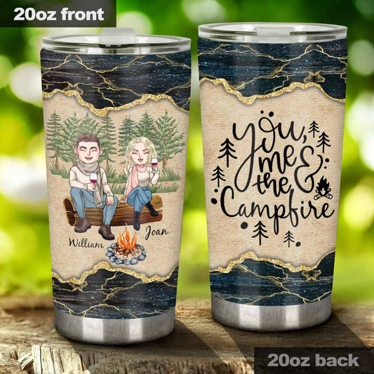 You Me And The Campfire - Personalized Couple Camping Tumbler