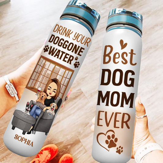 Drink Your Doggone Water - Personalized Dog Water Tracker Bottle