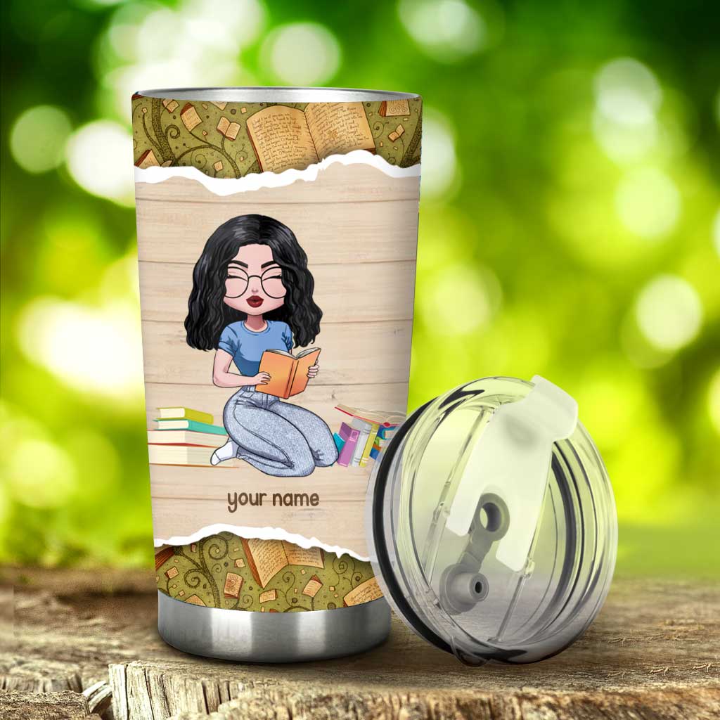 And She Lived Happily Ever After - Personalized Book Tumbler