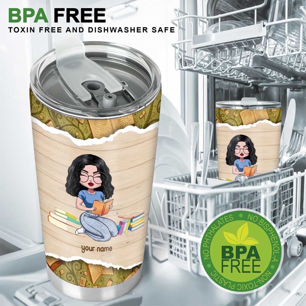 And She Lived Happily Ever After - Personalized Book Tumbler