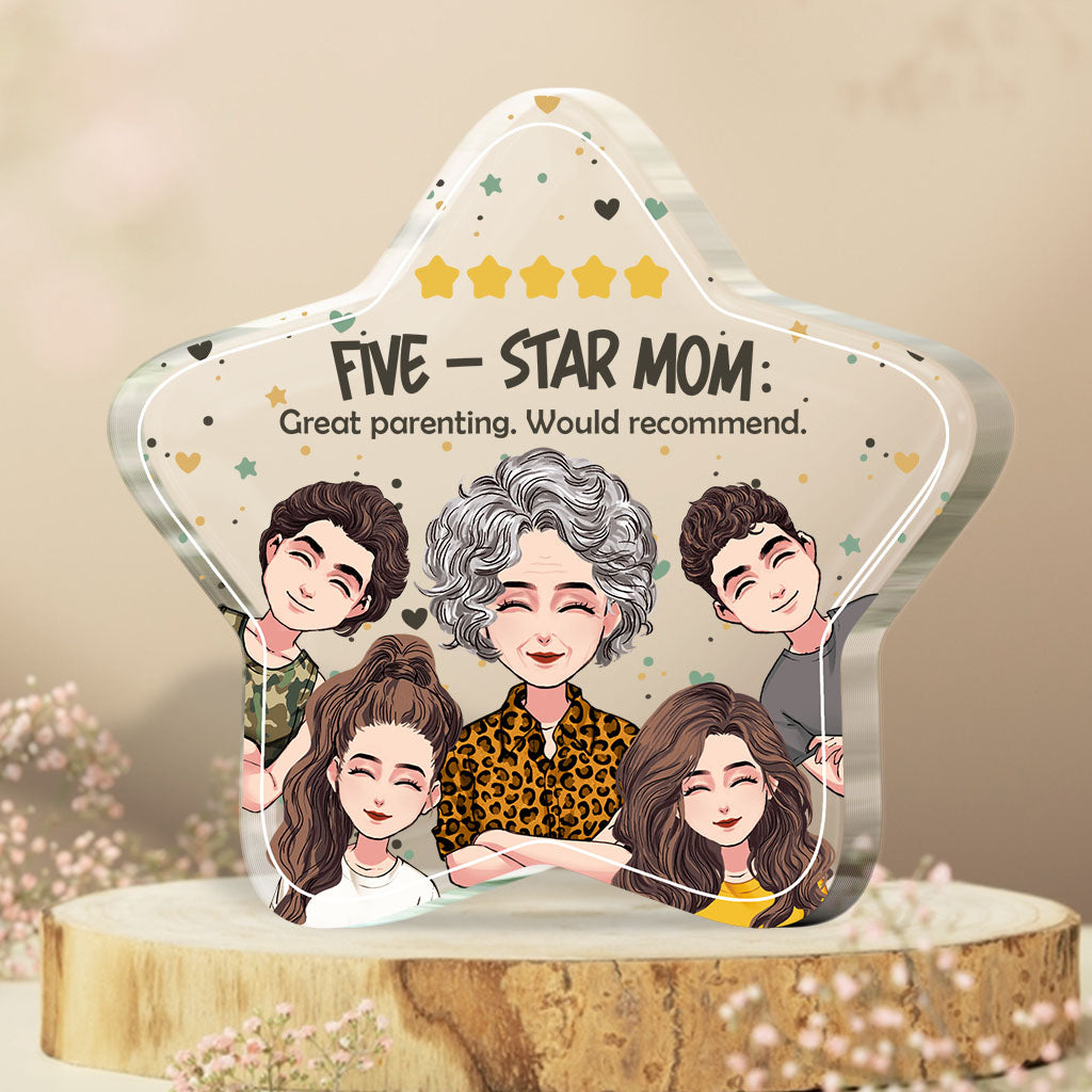Five-Star Mom - Personalized Mother's Day Mother Custom Shaped Acrylic Plaque