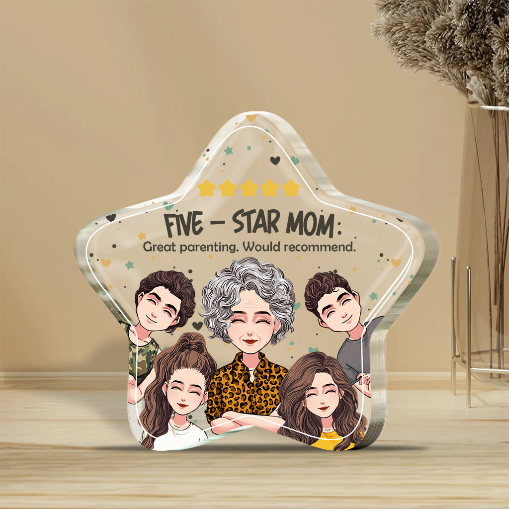 Five-Star Mom - Personalized Mother's Day Mother Custom Shaped Acrylic Plaque