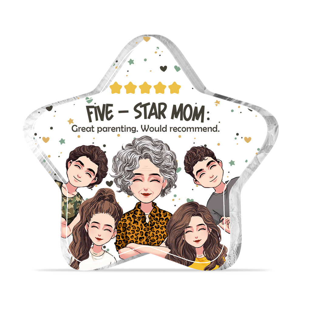 Five-Star Mom - Personalized Mother's Day Mother Custom Shaped Acrylic Plaque